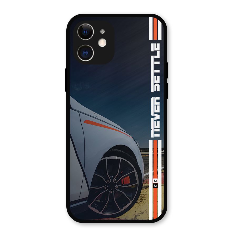 Never Settle SuperCar Metal Back Case for iPhone 12