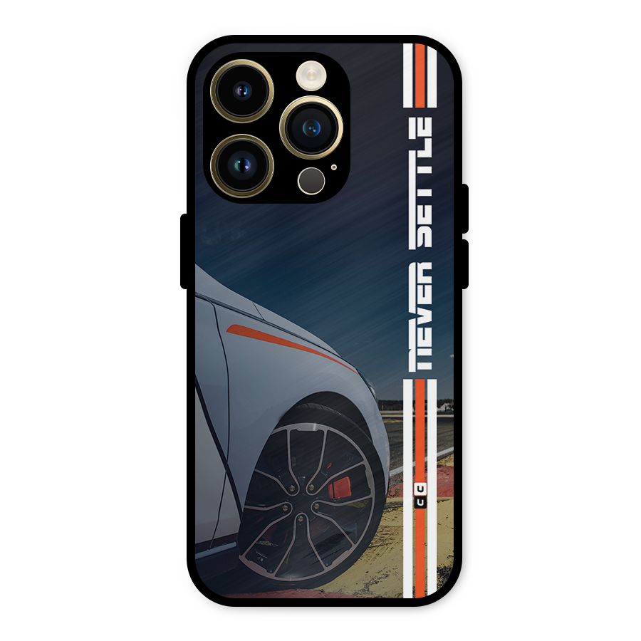 Never Settle SuperCar Metal Back Case for iPhone 14 Pro