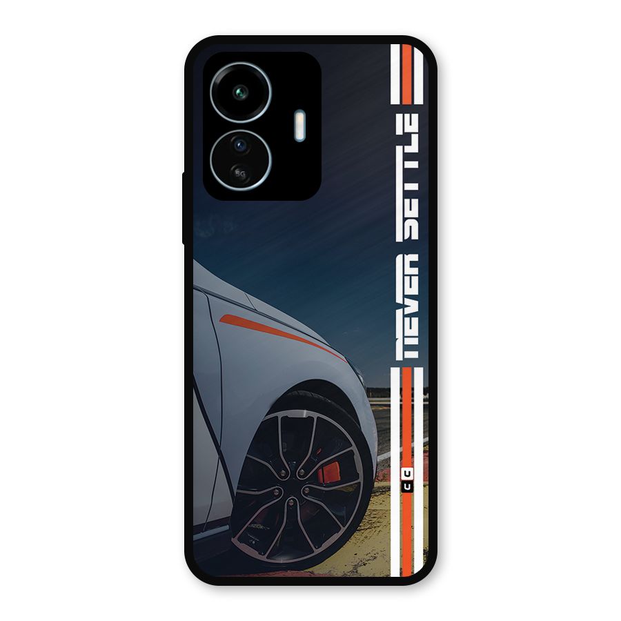 Never Settle SuperCar Metal Back Case for vivo iQOO Z6 Lite 5G