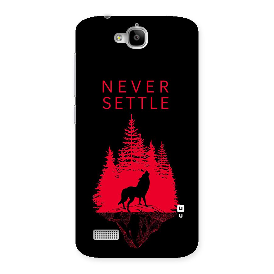 Never Settle Wolf Back Case for Honor Holly