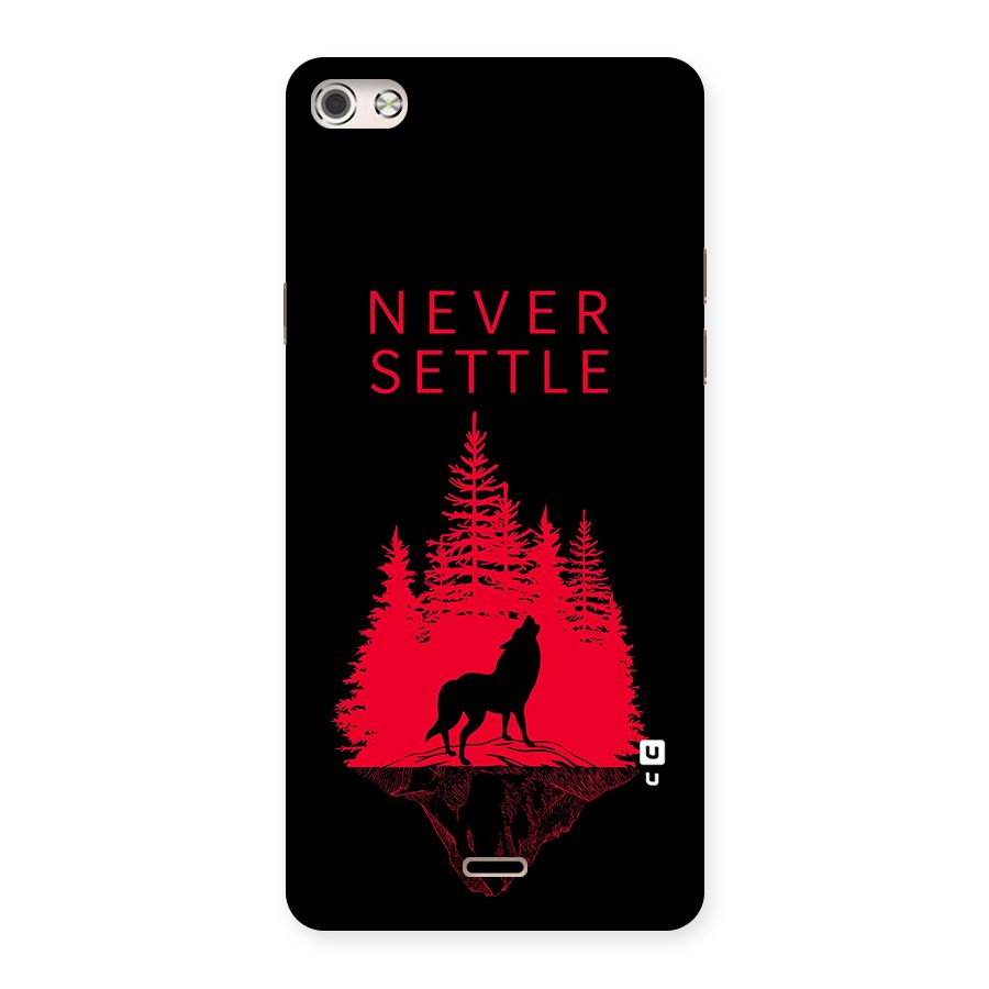 Never Settle Wolf Back Case for Micromax Canvas Silver 5