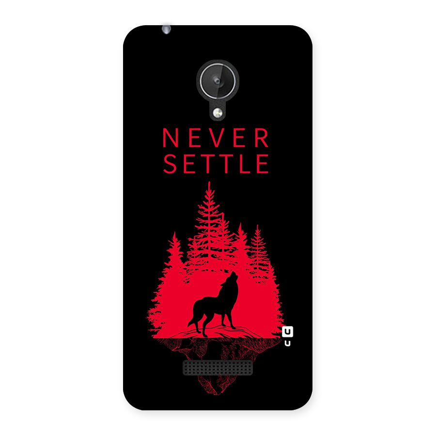 Never Settle Wolf Back Case for Micromax Canvas Spark Q380