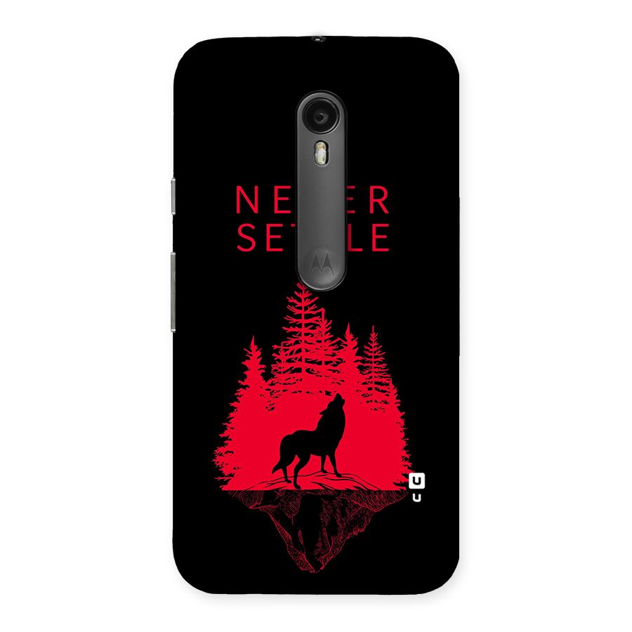 Never Settle Wolf Back Case for Moto G3