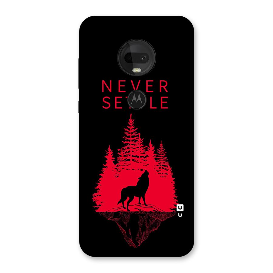 Never Settle Wolf Back Case for Moto G7