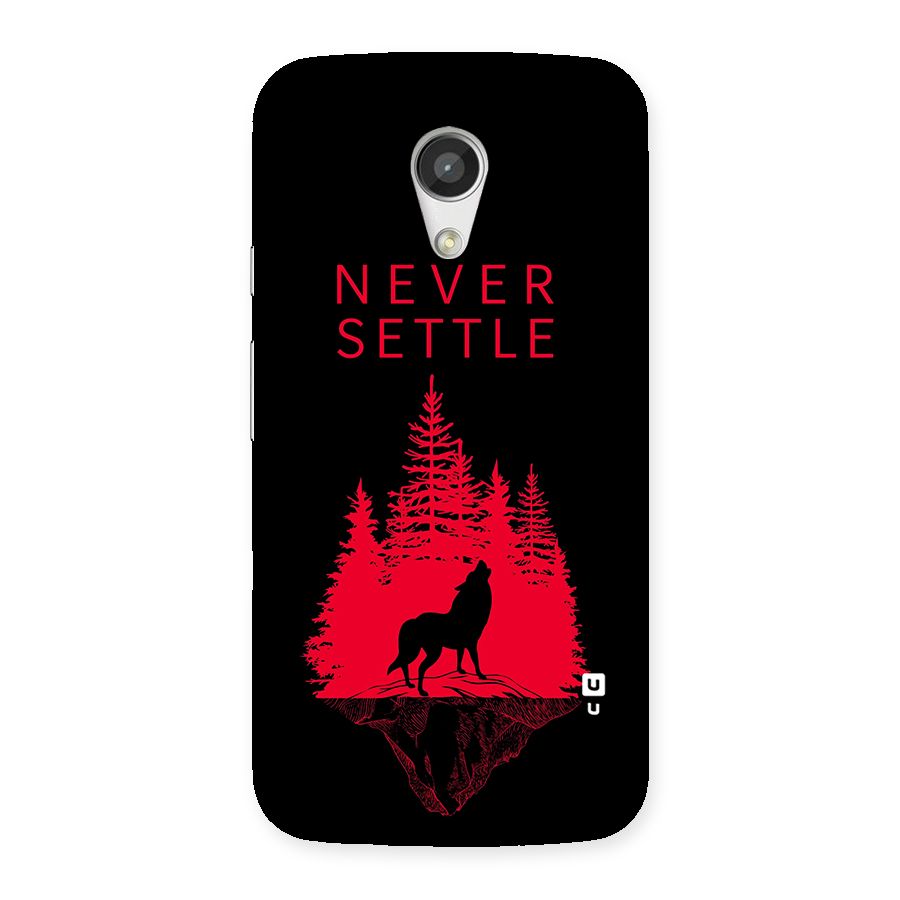 Never Settle Wolf Back Case for Moto G 2nd Gen