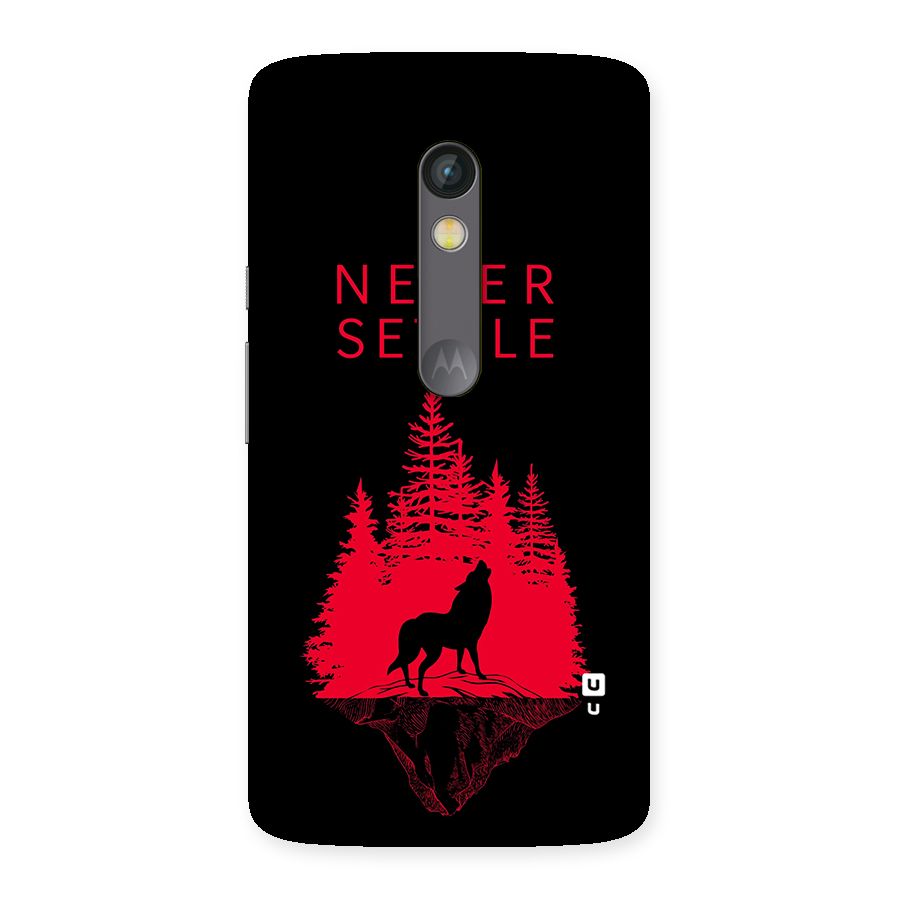 Never Settle Wolf Back Case for Moto X Play