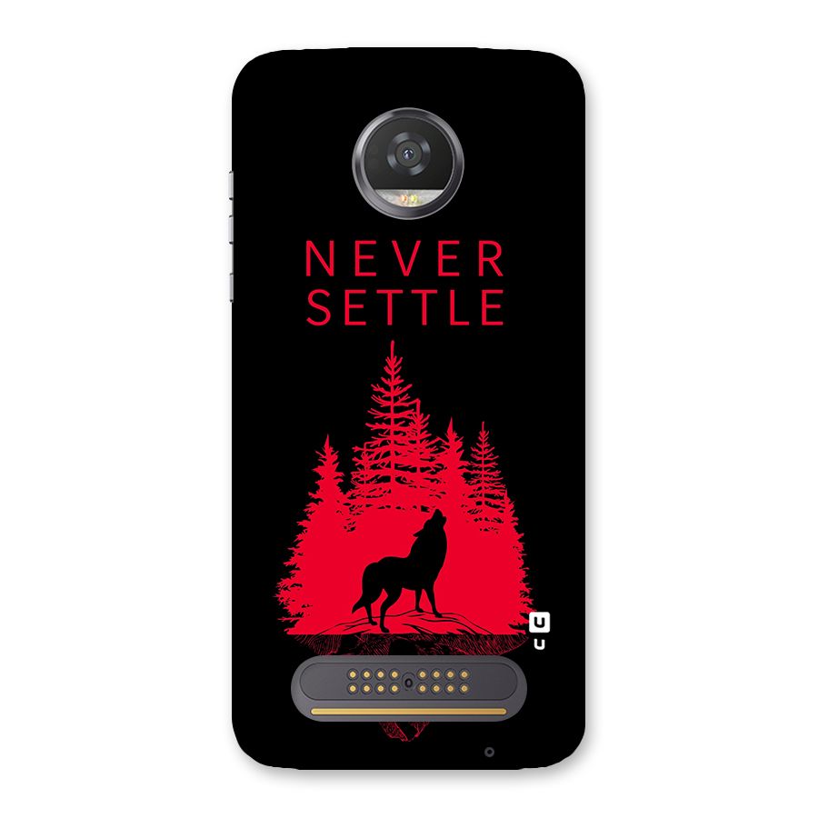 Never Settle Wolf Back Case for Moto Z2 Play