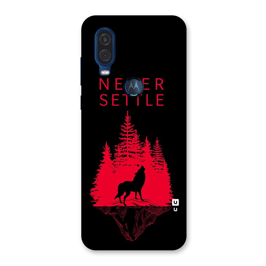 Never Settle Wolf Back Case for Motorola One Vision