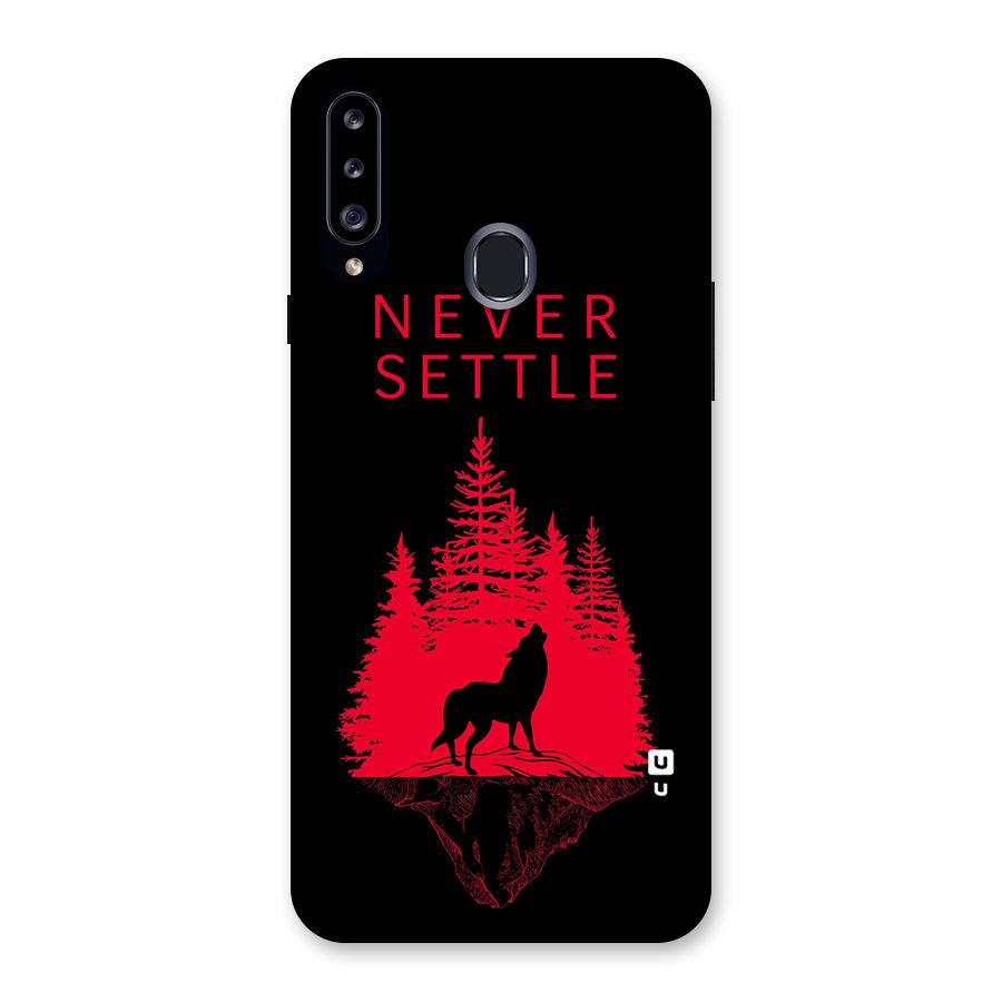 Never Settle Wolf Back Case for Samsung Galaxy A20s