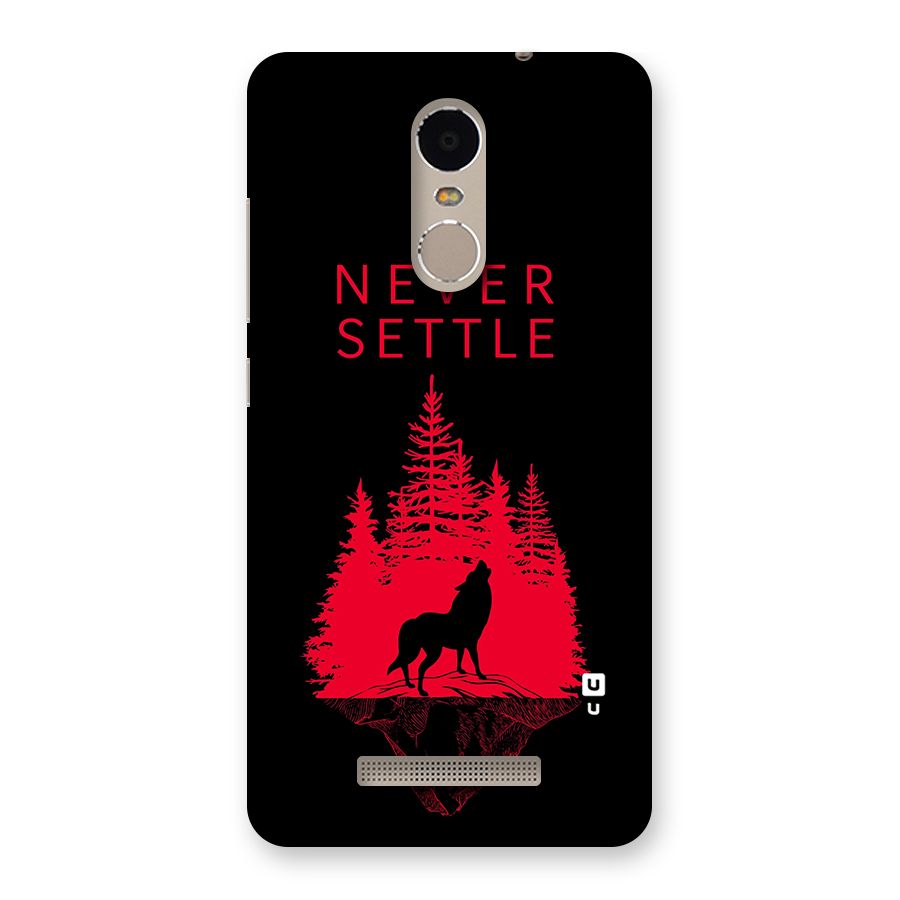 Never Settle Wolf Back Case for Xiaomi Redmi Note 3