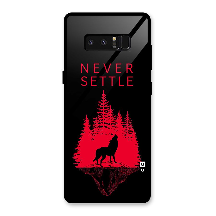 Never Settle Wolf Glass Back Case for Galaxy Note 8