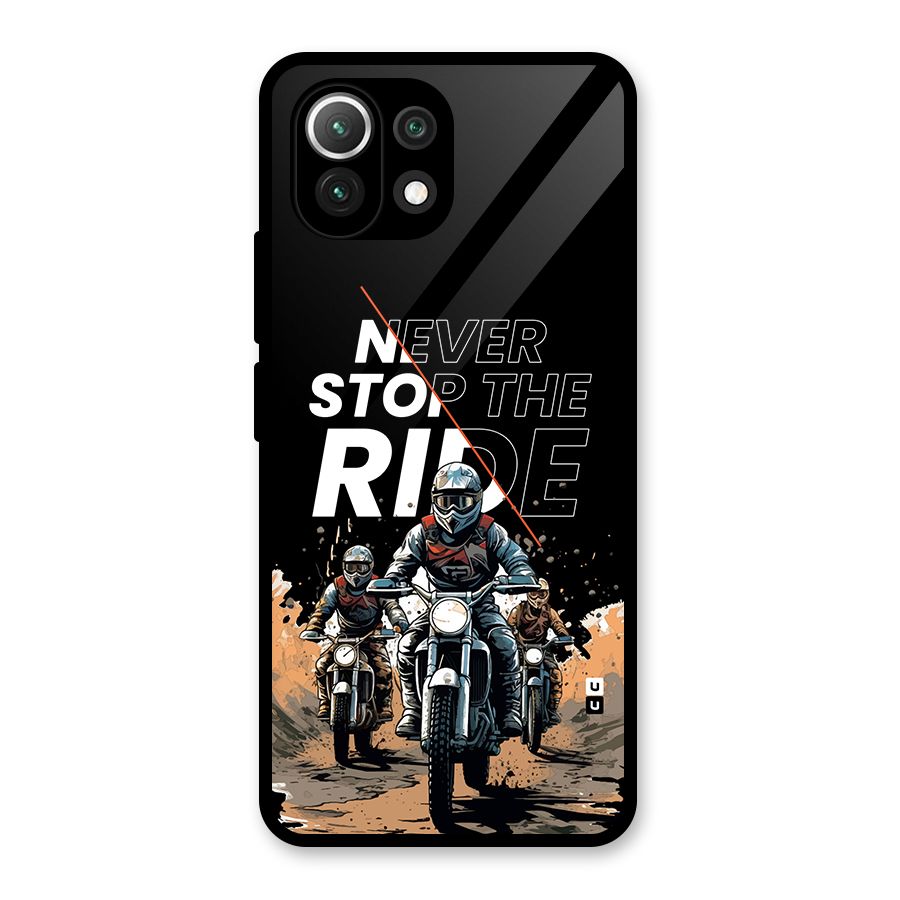 Never Stop ride Glass Back Case for Mi 11 Lite