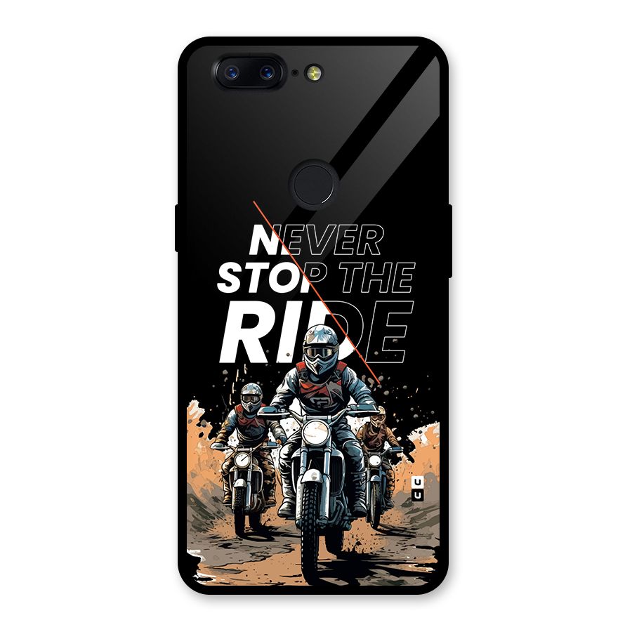 Never Stop ride Glass Back Case for OnePlus 5T