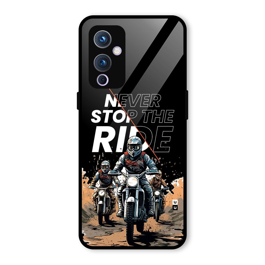 Never Stop ride Glass Back Case for OnePlus 9