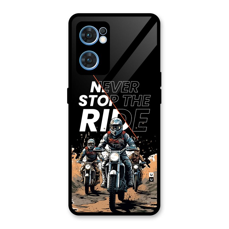 Never Stop ride Glass Back Case for Oppo Reno7 5G