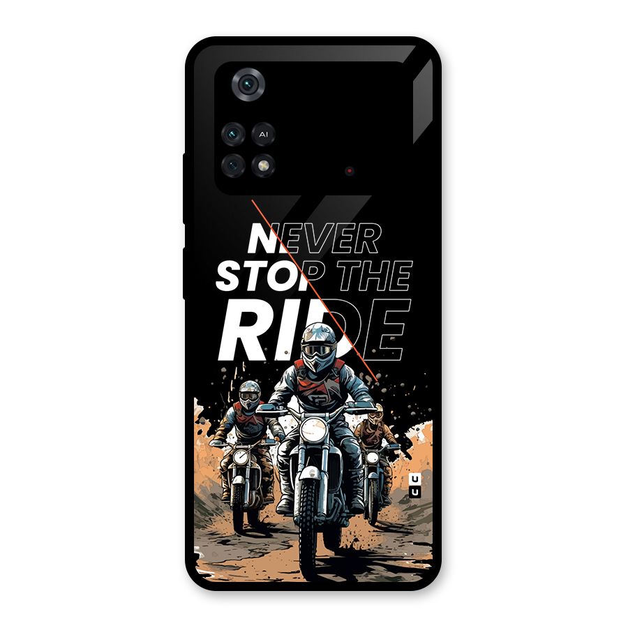 Never Stop ride Glass Back Case for Poco M4 Pro 4G