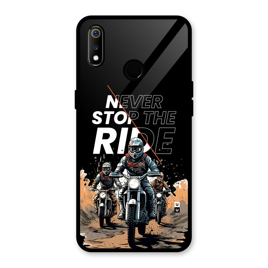 Never Stop ride Glass Back Case for Realme 3