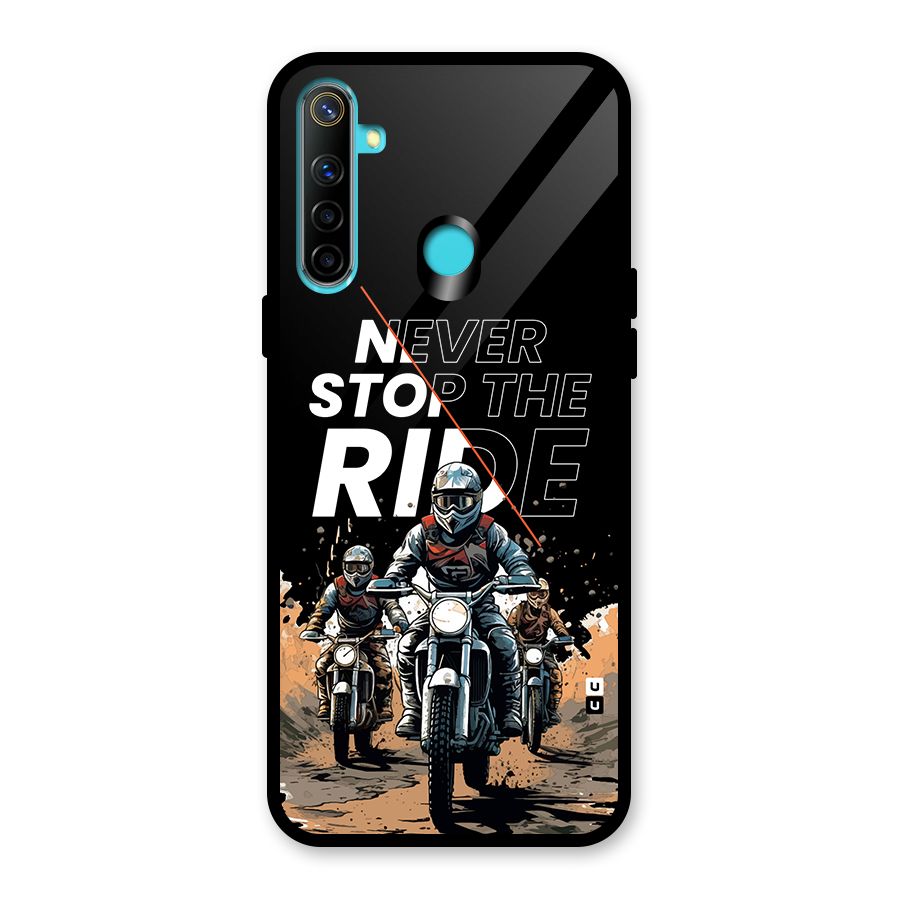 Never Stop ride Glass Back Case for Realme 5i