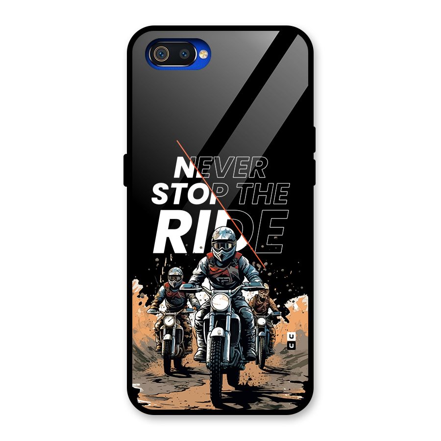 Never Stop ride Glass Back Case for Realme C2