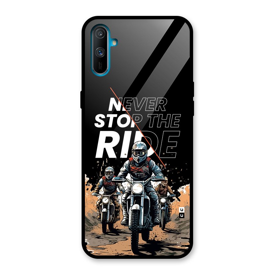 Never Stop ride Glass Back Case for Realme C3