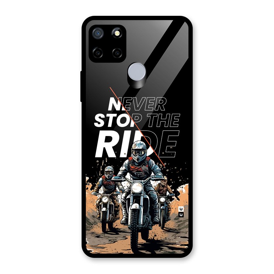 Never Stop ride Glass Back Case for Realme Narzo 20