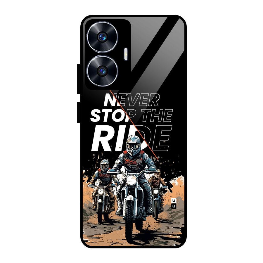 Never Stop ride Glass Back Case for Realme Narzo N55