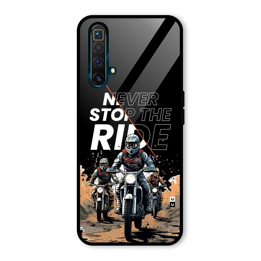 Never Stop ride Glass Back Case for Realme X3