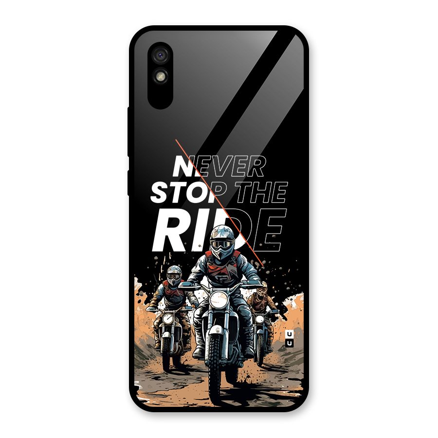 Never Stop ride Glass Back Case for Redmi 9A