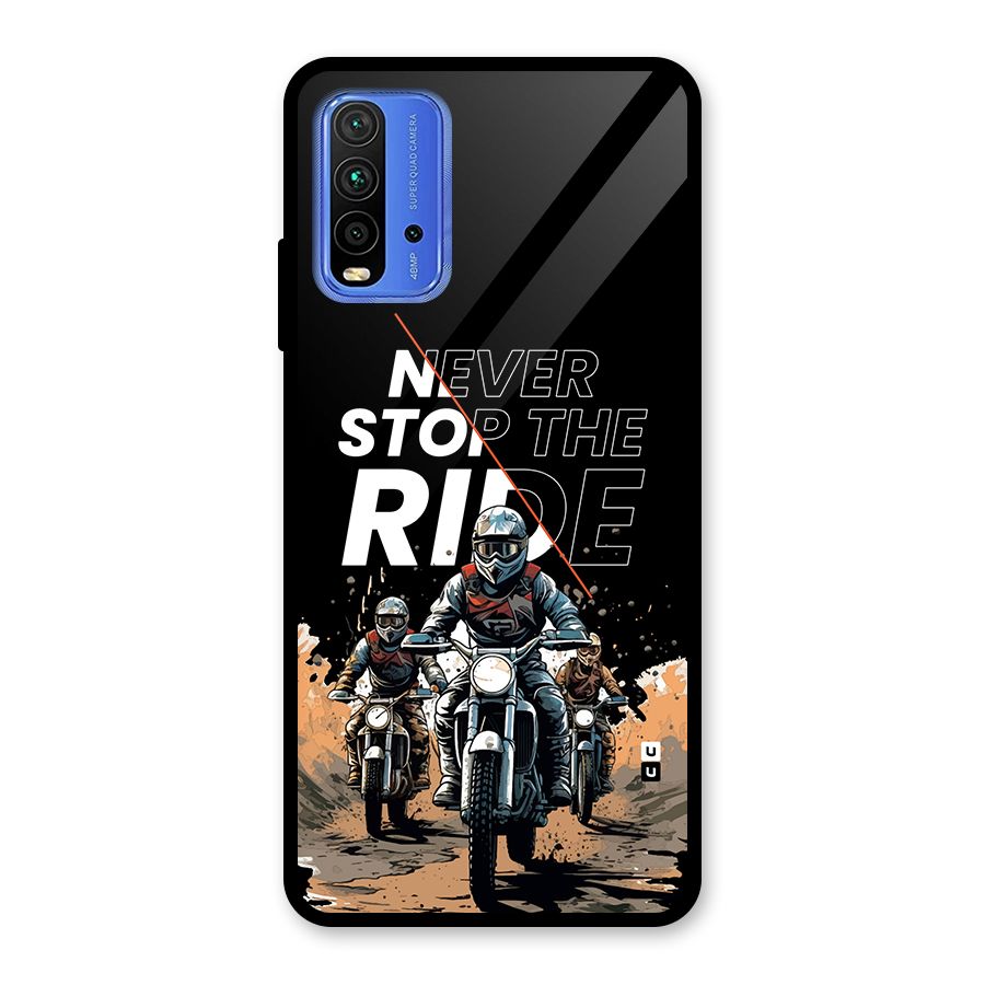 Never Stop ride Glass Back Case for Redmi 9 Power