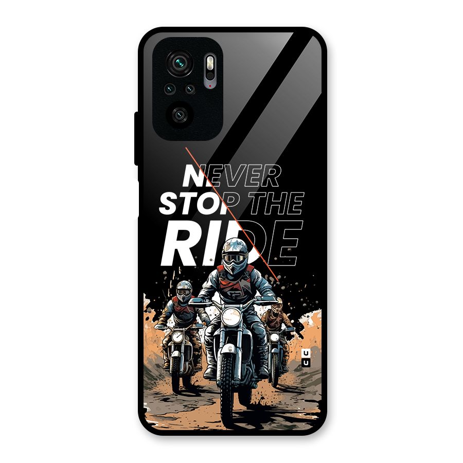 Never Stop ride Glass Back Case for Redmi Note 11 SE