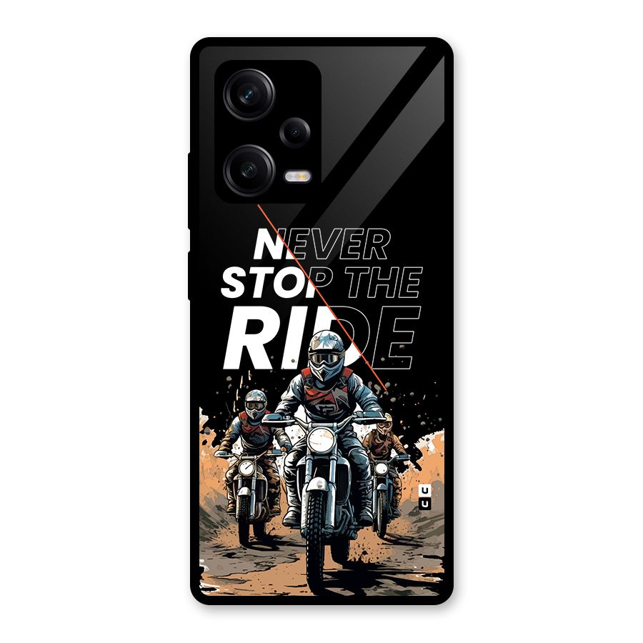 Never Stop ride Glass Back Case for Redmi Note 12 Pro