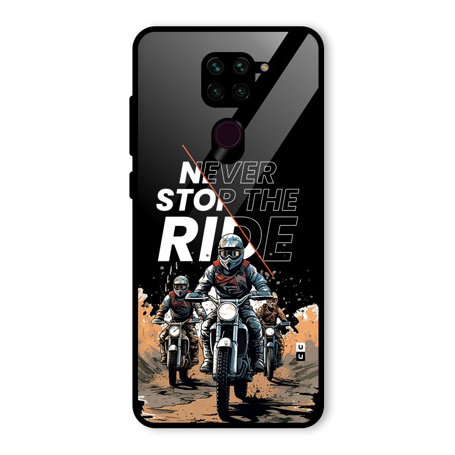 Never Stop ride Glass Back Case for Redmi Note 9