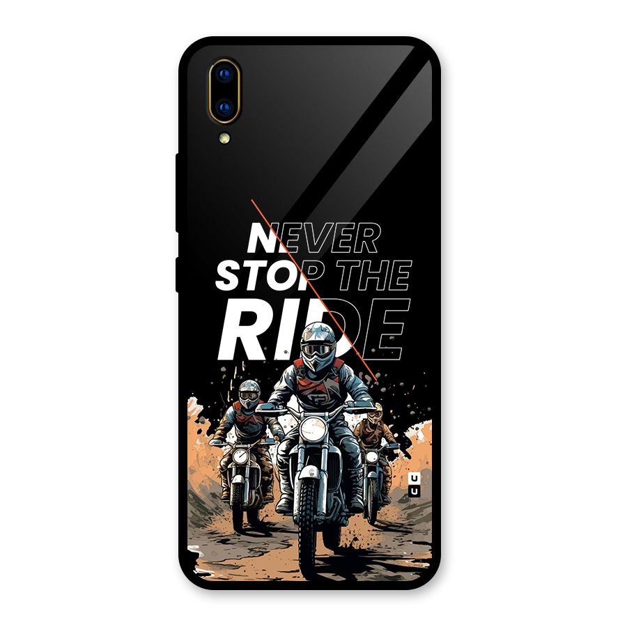Never Stop ride Glass Back Case for Vivo V11 Pro