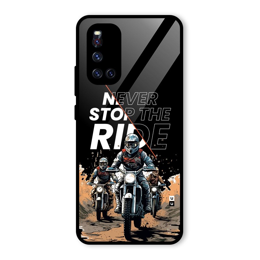 Never Stop ride Glass Back Case for Vivo V19