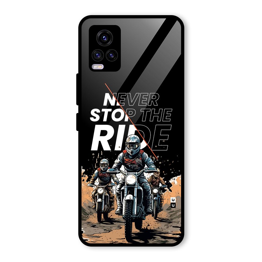Never Stop ride Glass Back Case for Vivo V20