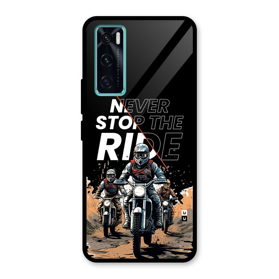 Never Stop ride Glass Back Case for Vivo V20 SE