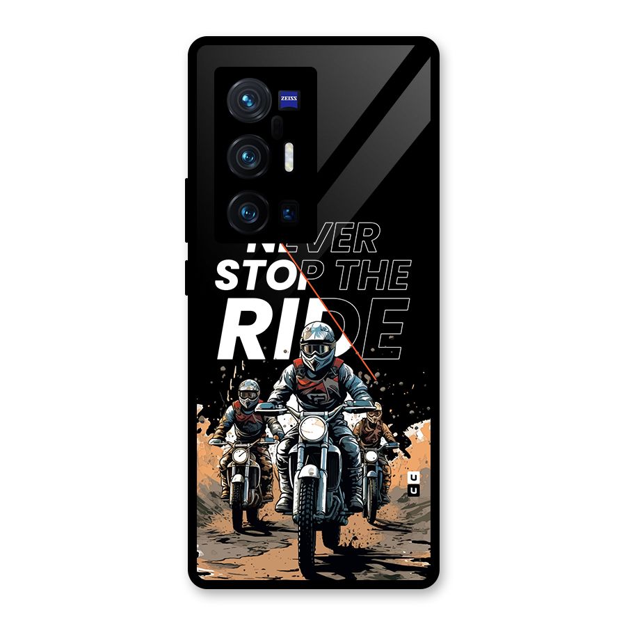 Never Stop ride Glass Back Case for Vivo X70 Pro Plus