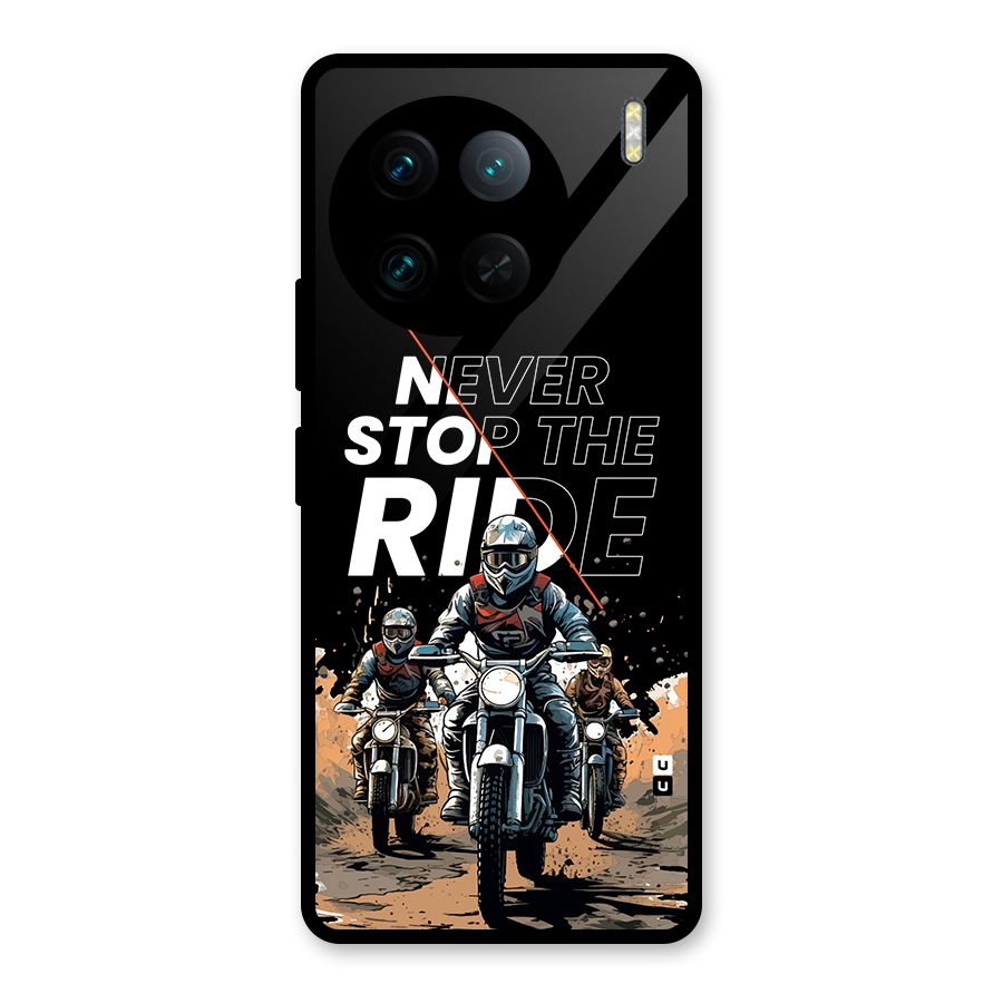 Never Stop ride Glass Back Case for Vivo X90 Pro