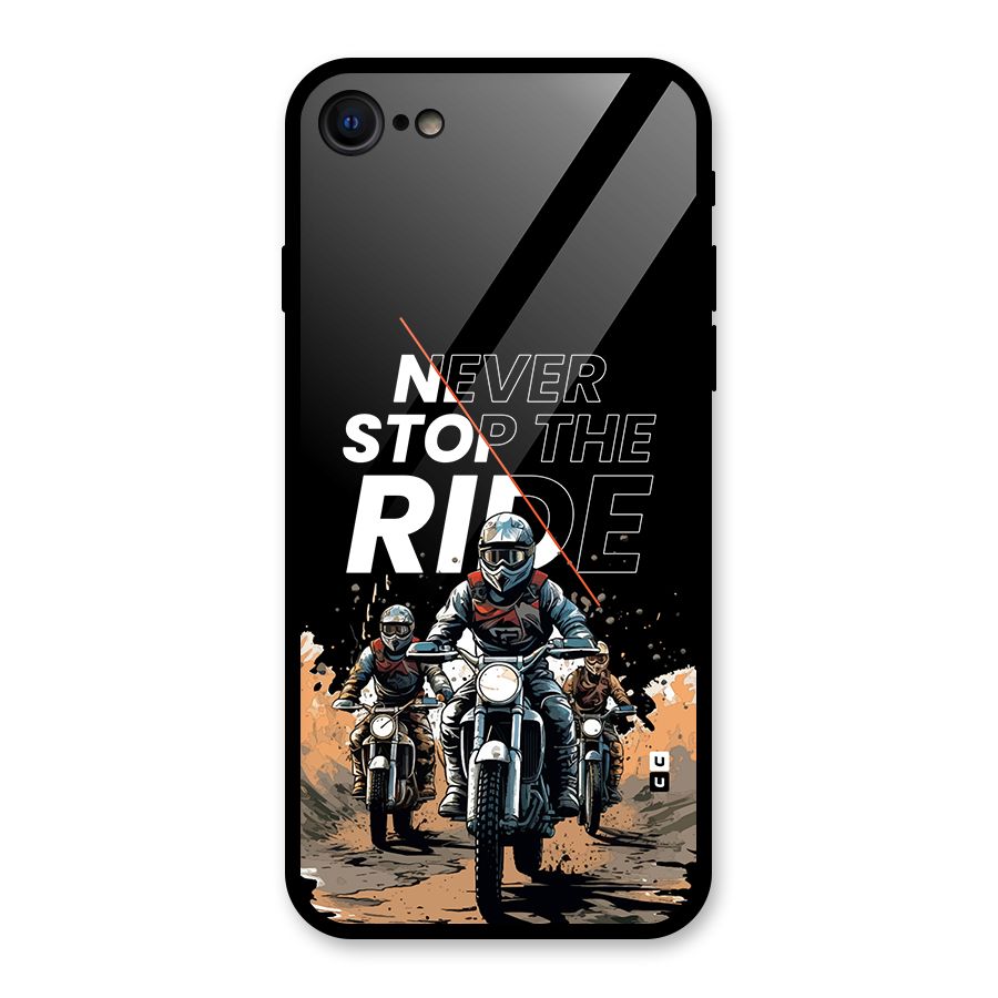 Never Stop ride Glass Back Case for iPhone 7