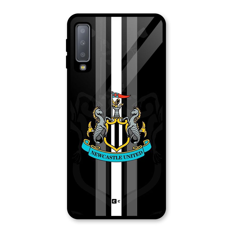 New Castle United Glass Back Case for Galaxy A7 (2018)