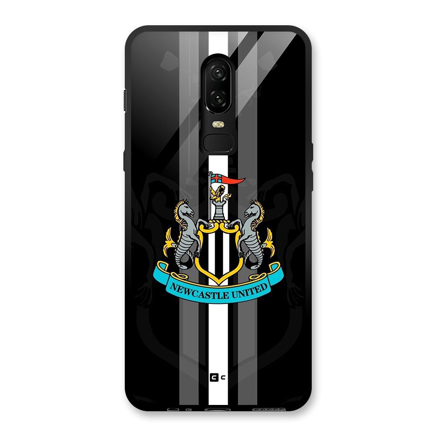 New Castle United Glass Back Case for OnePlus 6
