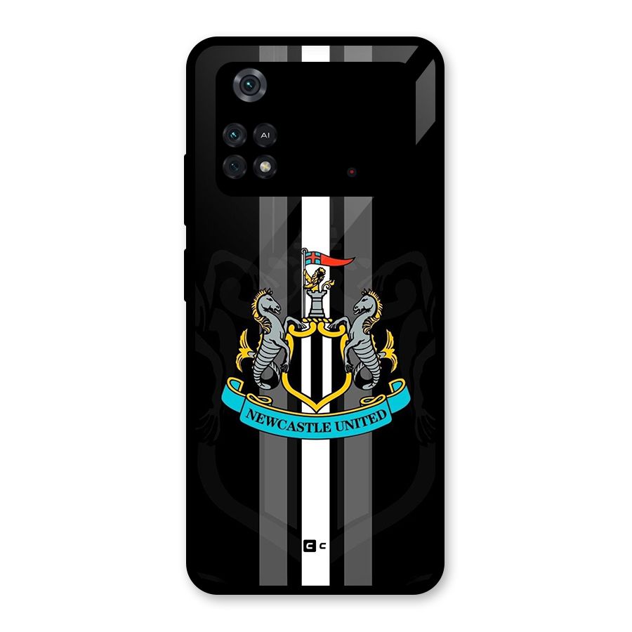 New Castle United Glass Back Case for Poco M4 Pro 4G