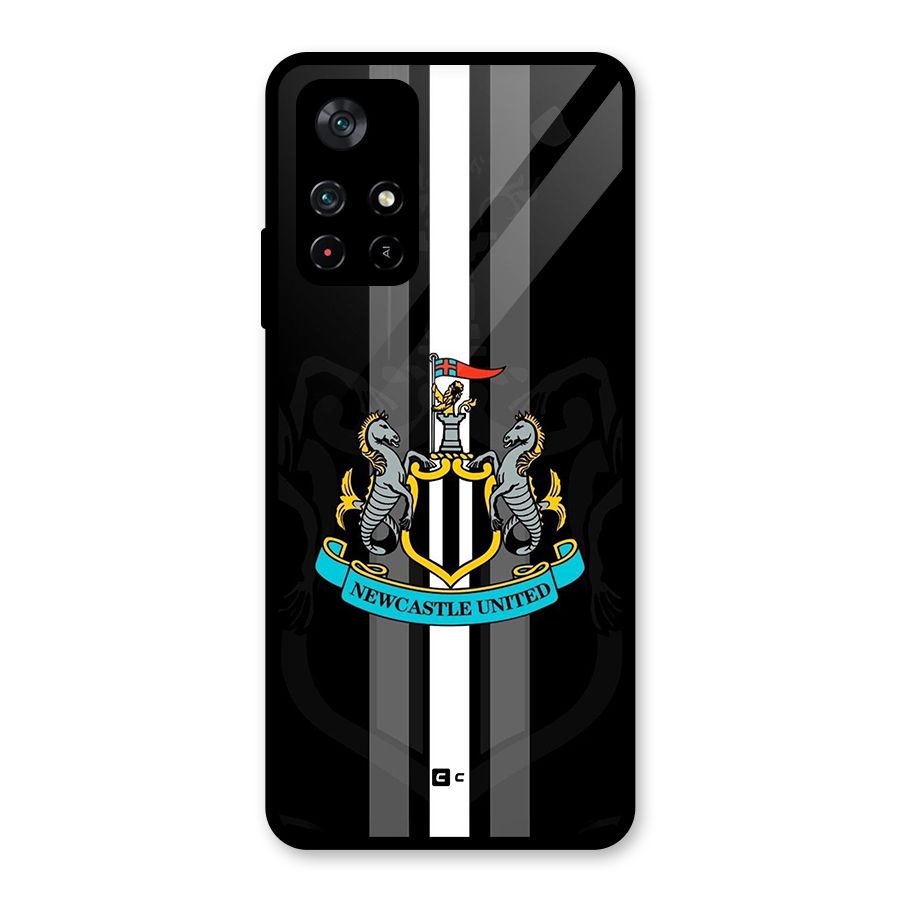 New Castle United Glass Back Case for Poco M4 Pro 5G
