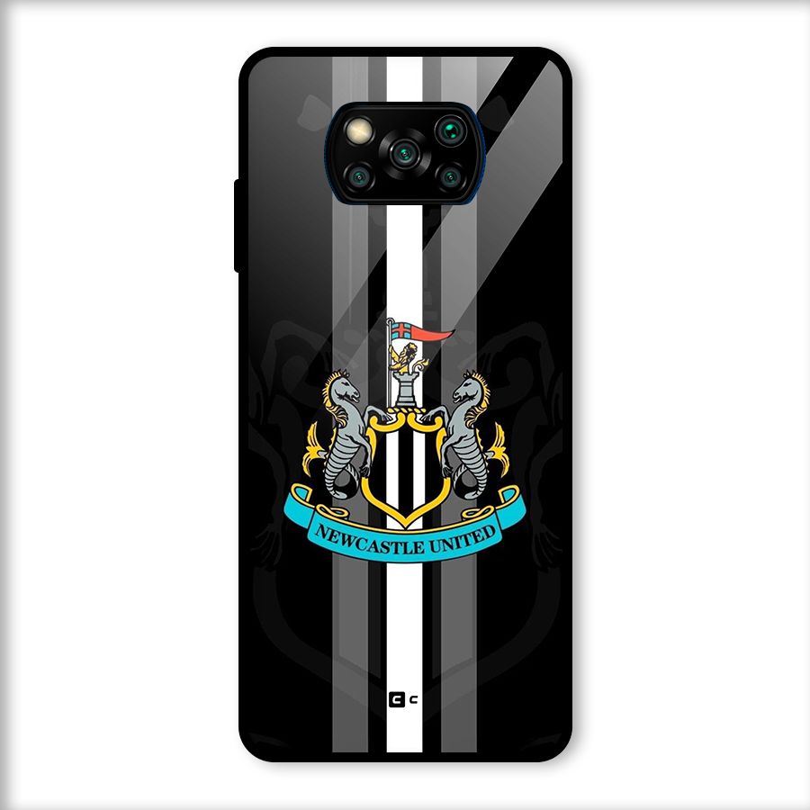 New Castle United Glass Back Case for Poco X3