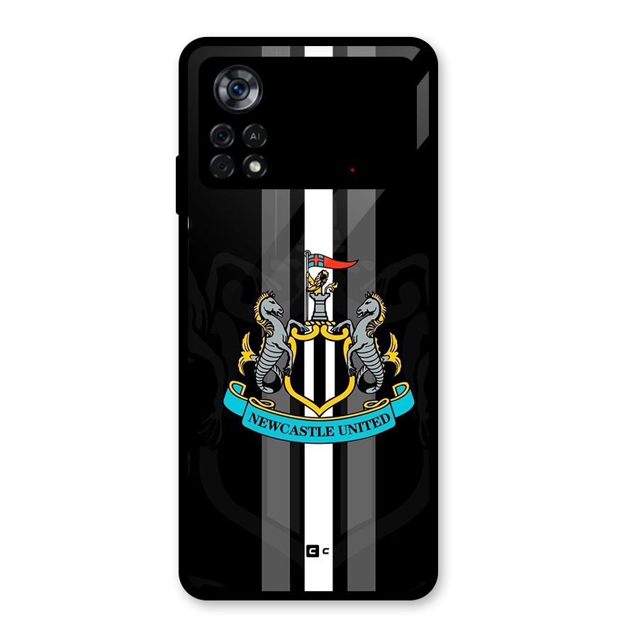New Castle United Glass Back Case for Poco X4 Pro 5G