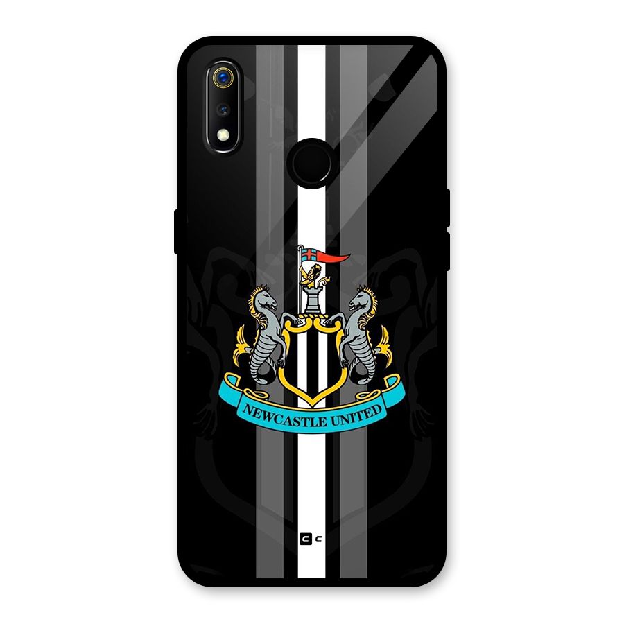 New Castle United Glass Back Case for Realme 3i