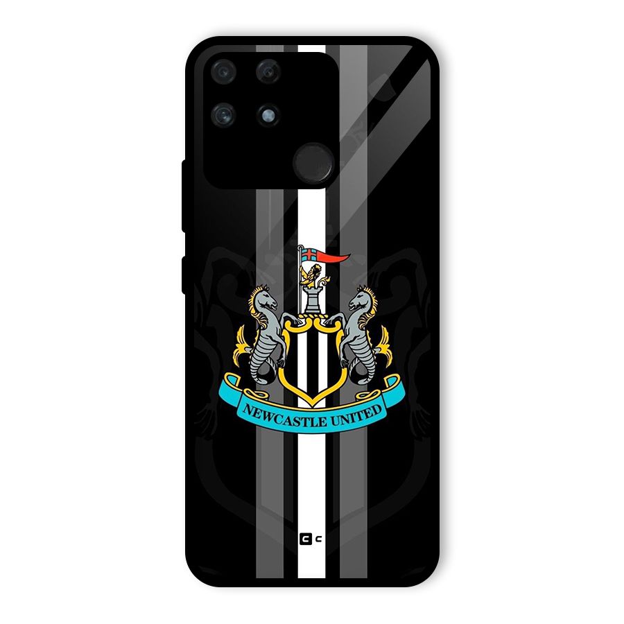 New Castle United Glass Back Case for Realme Narzo 50A