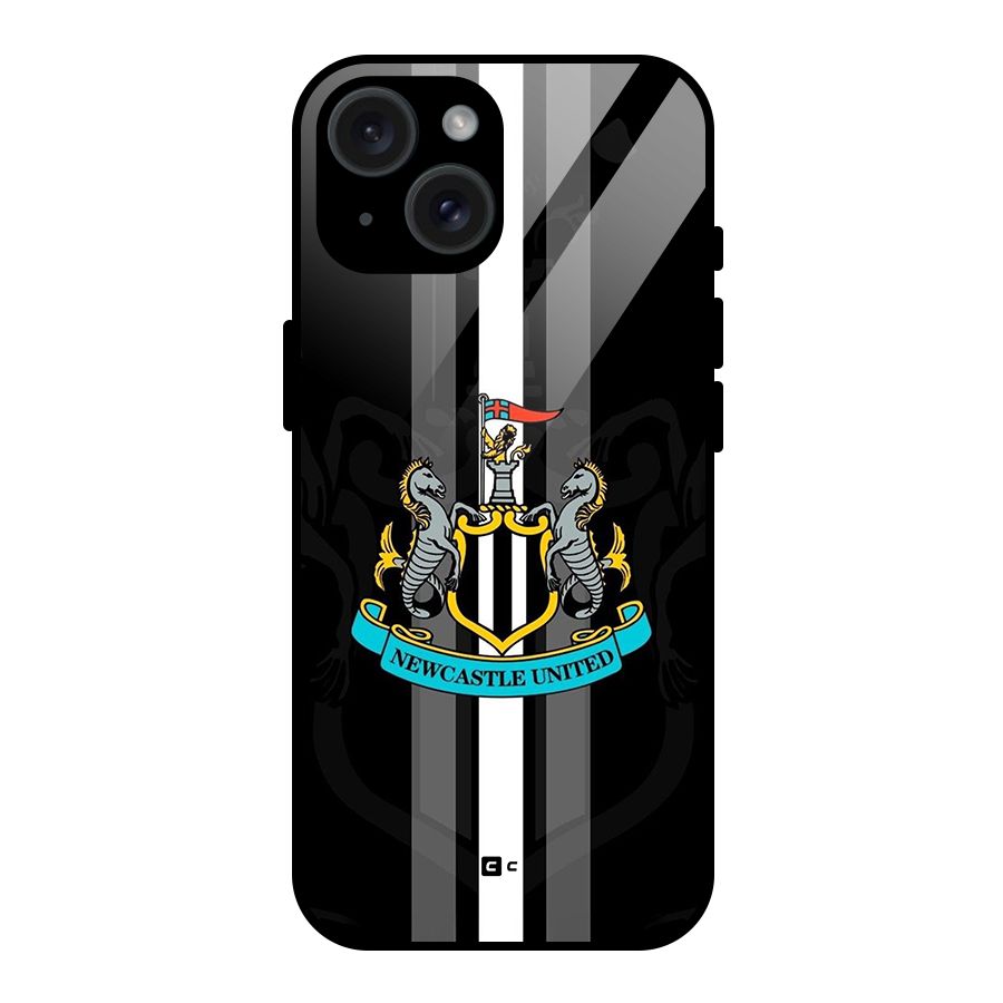 New Castle United Glass Back Case for iPhone 15