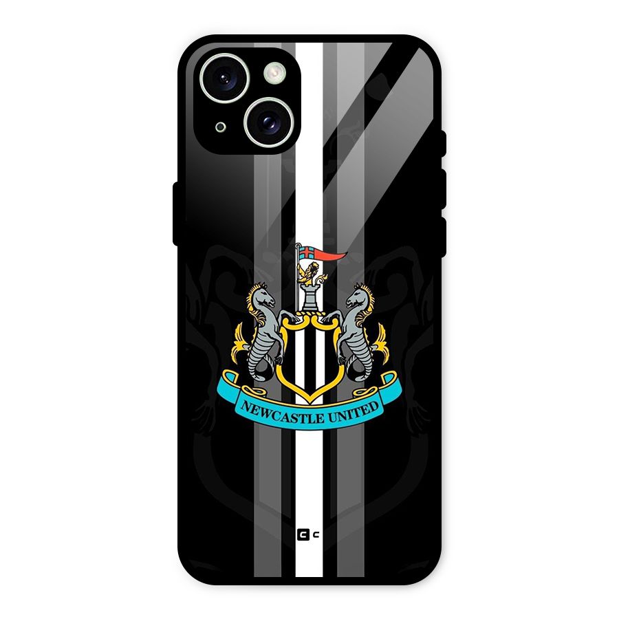 New Castle United Glass Back Case for iPhone 15 Plus