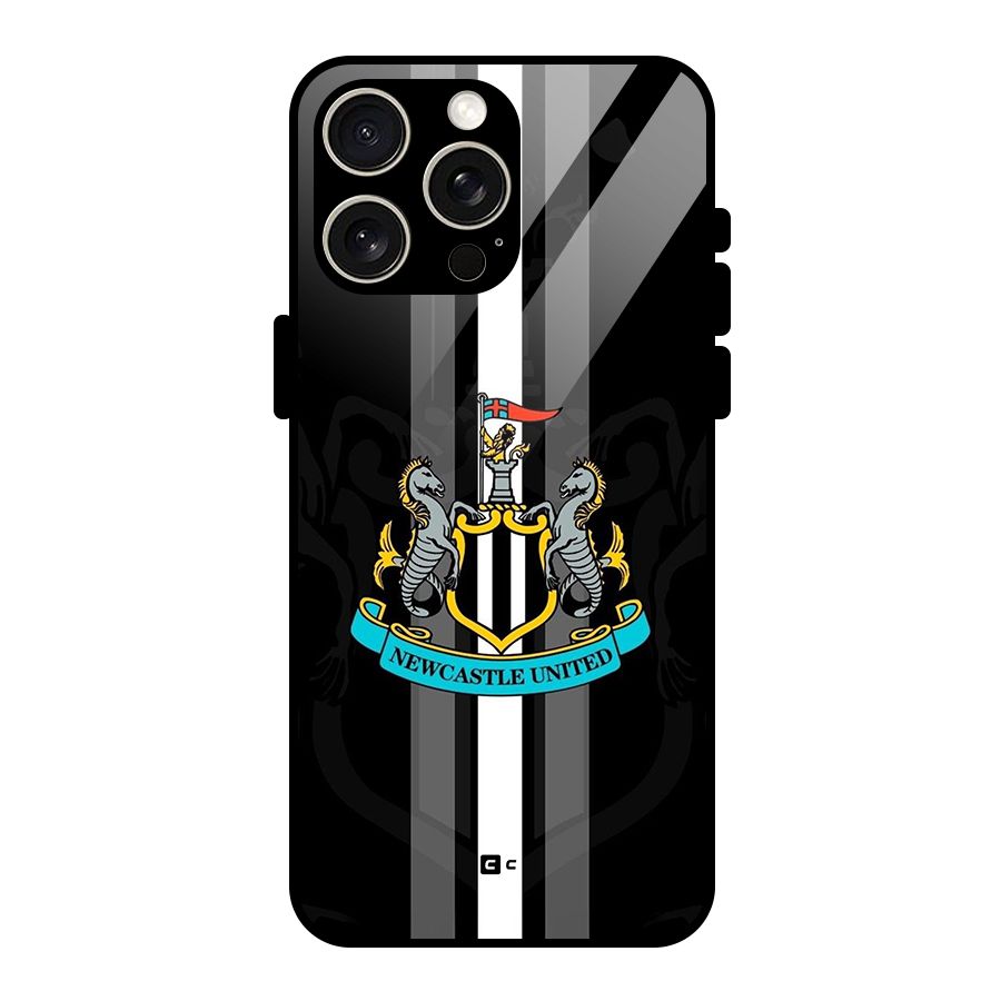 New Castle United Glass Back Case for iPhone 15 Pro Max